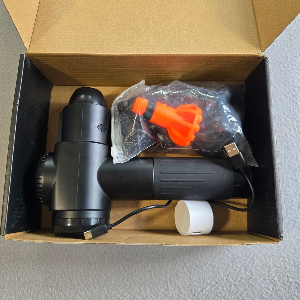TOLOCO EM26 Percussion Massage Gun Unisex OS Black Deep Tissue 10 Heads LED - Picture 7 of 8